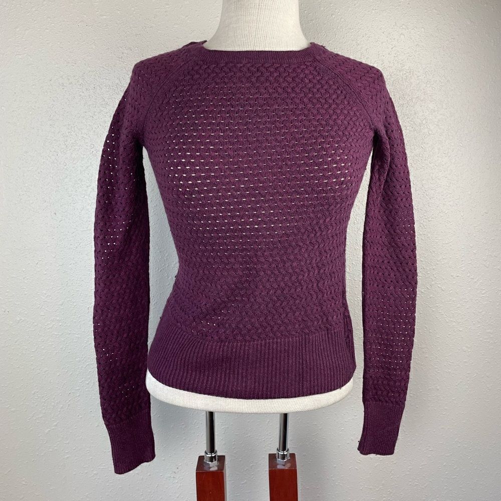 American Eagle Maroon Loose Knit Sweater Size XS EUC